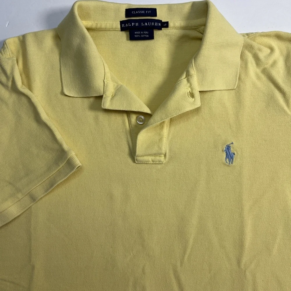 Ralph Lauren Boys Size‎ Large Classic Fit S/S Yellow Polo RN# 41381